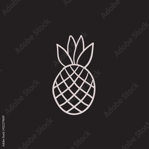 Pineapple sketch icon.