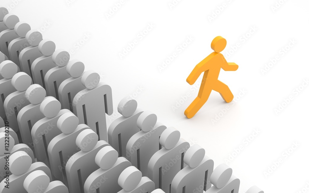 Different people. Run to new opportunities. 3d illustration Different people. Run to new opportunities. 3d illustration