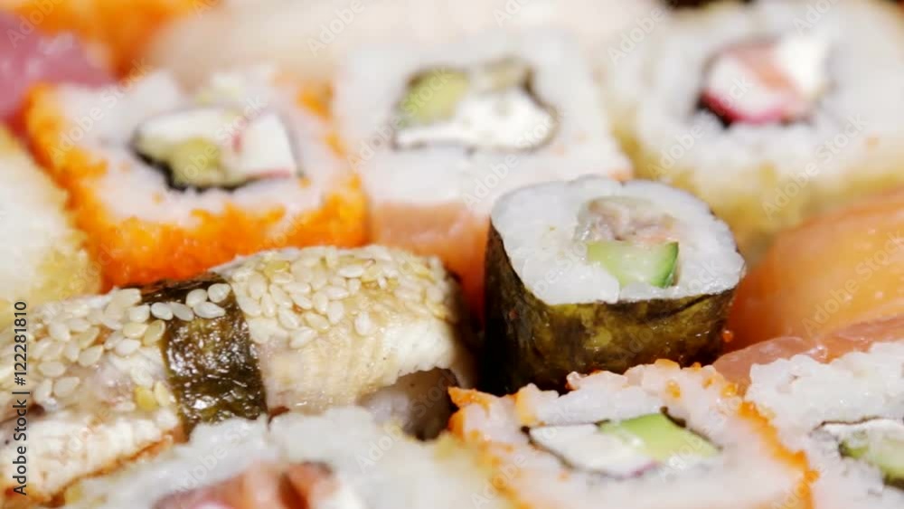 Fresh Japanese sushi and rolls