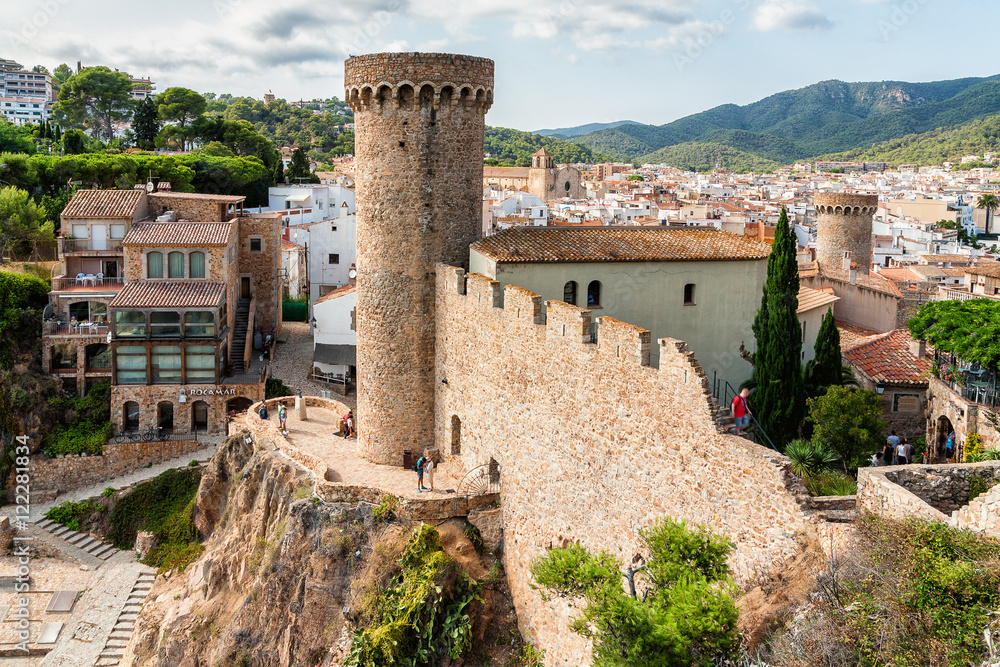 Medieval fortification tower in Costa Brava
