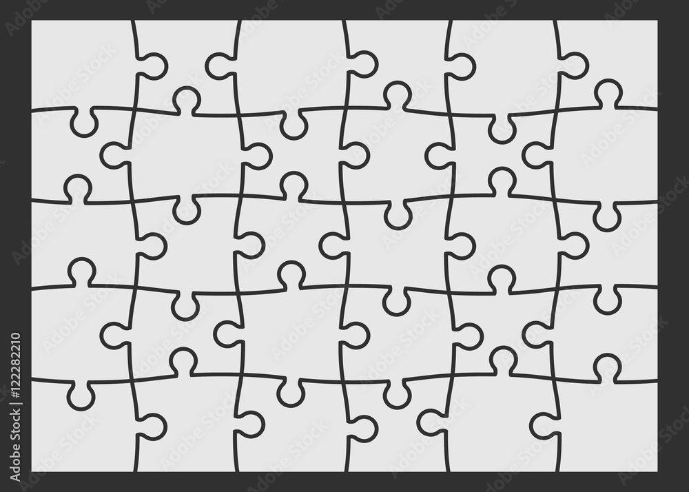 Set of thirty puzzle pieces. Vector illustration, eps 8. Set of thirty puzzle pieces. Vector illustration, eps 8.