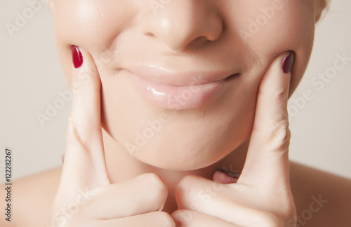 beautiful caucasian woman closeup portrait  skin care and spa concept