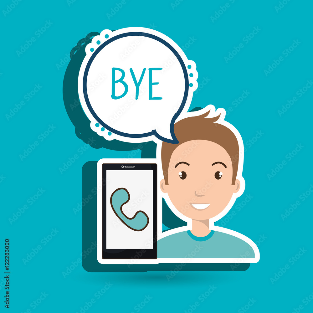 man smartphone bubble telephone vector illustration eps 10 man smartphone bubble telephone vector illustration eps 10