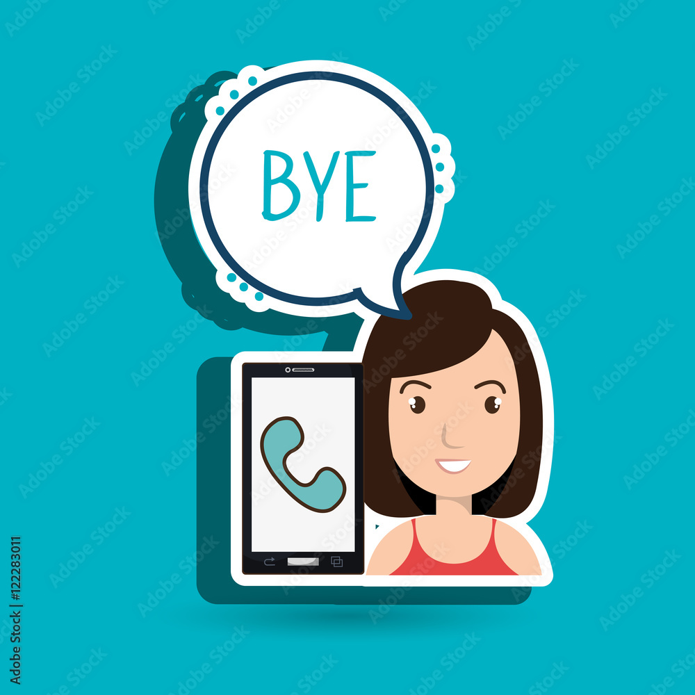 woman smartphone bubble telephone vector illustration eps 10 woman smartphone bubble telephone vector illustration eps 10