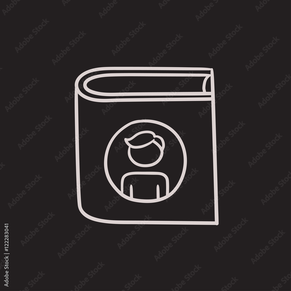 Family photo album sketch icon. Family photo album sketch icon.