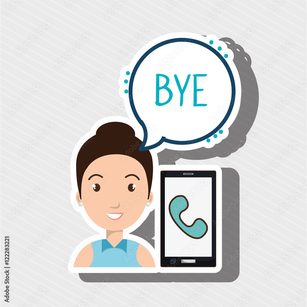 woman smartphone bubble telephone vector illustration eps 10 woman smartphone bubble telephone vector illustration eps 10