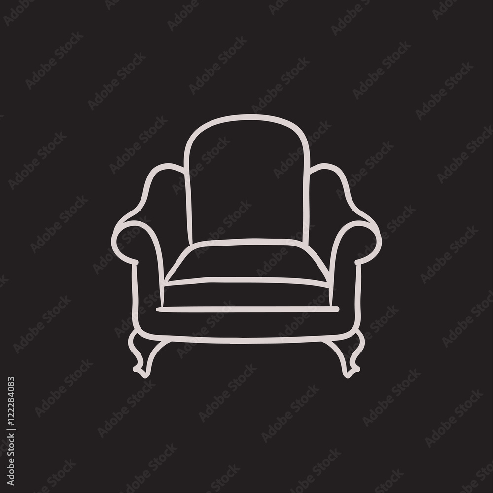 Armchair sketch icon. Armchair sketch icon.