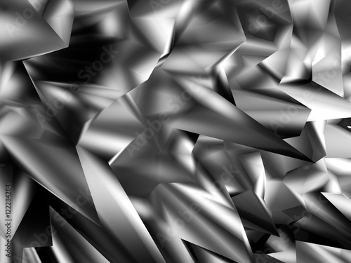 Chaotic Silver Polygonal Abstract background