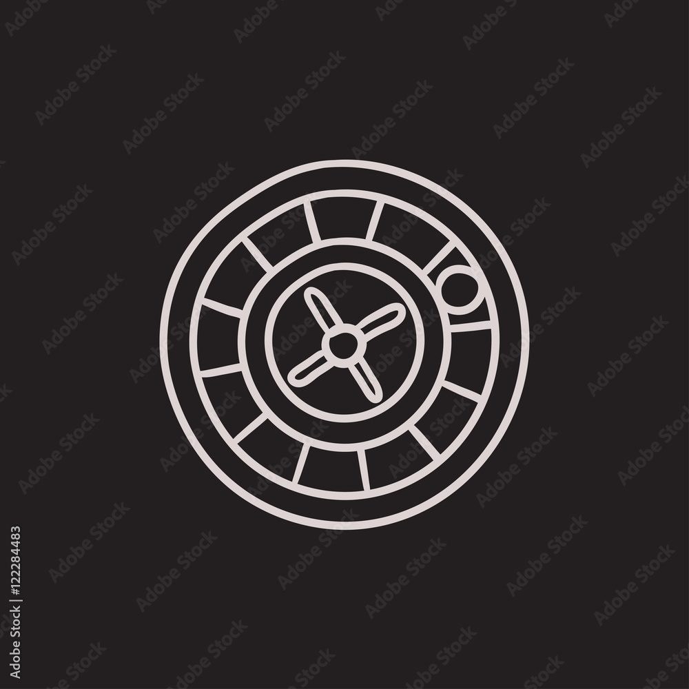 Roulette wheel sketch icon. Roulette wheel sketch icon.