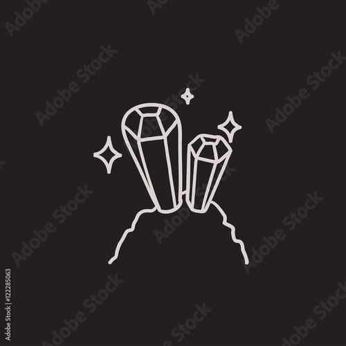 Gemstones sketch icon.