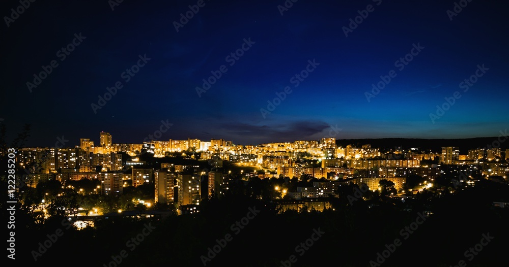 Night view of Bratislava city night lights