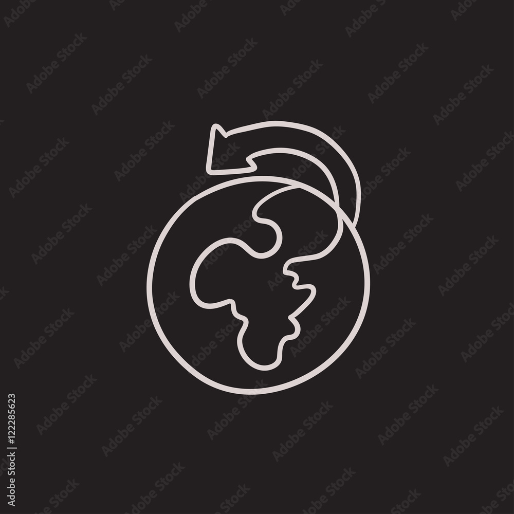 World wide cargo transportation sketch icon. World wide cargo transportation sketch icon.