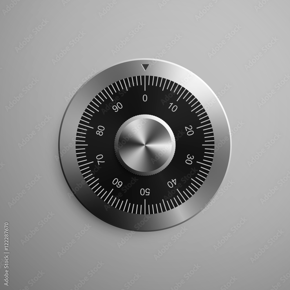 Realistic combination safe lock. Isolated on gray background. Vector Illustration, eps 10. Realistic combination safe lock. Isolated on gray background. Vector Illustration, eps 10.