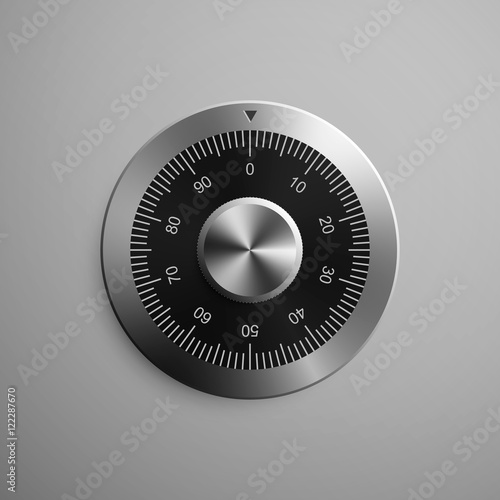 Realistic combination safe lock. Isolated on gray background. Vector Illustration, eps 10.