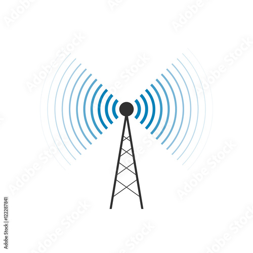 Antenna icon. Isolated on white background. Vector illustration, eps 10.