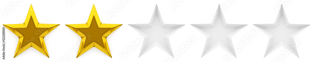 Obraz premium Zero to five star review or rating - 3d rendering