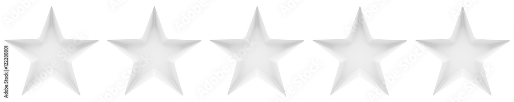 Obraz premium Zero to five star review or rating - 3d rendering