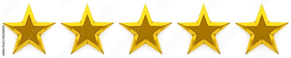 Zero to five star review or rating - 3d rendering Zero to five star review or rating - 3d rendering