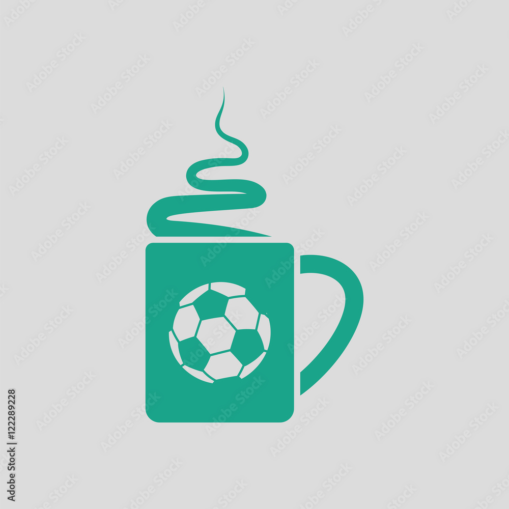Obraz premium Football fans coffee cup with smoke icon