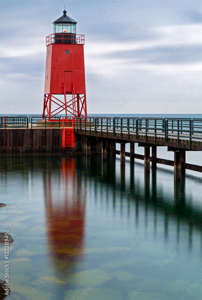 Charlevoix Lighthouse Reflection, Michigan