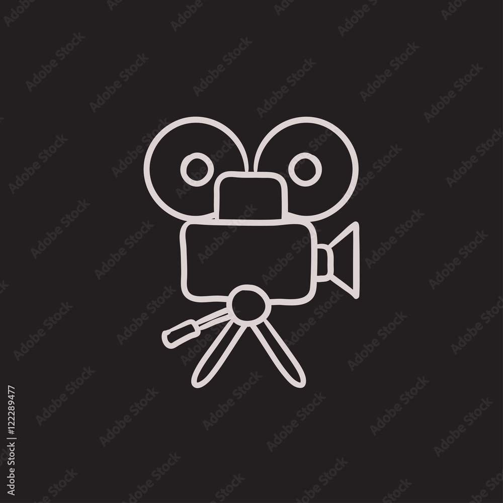 Video camera sketch icon. Video camera sketch icon.