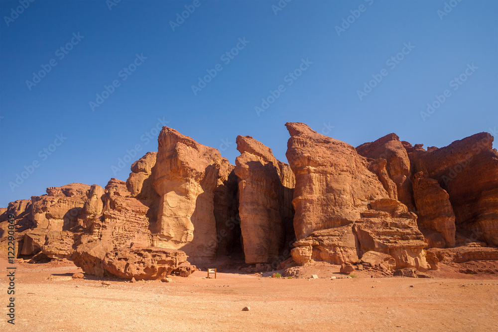 The Solomons Pillars geological and historical place in Timna Pa The Solomons Pillars geological and historical place in Timna Pa