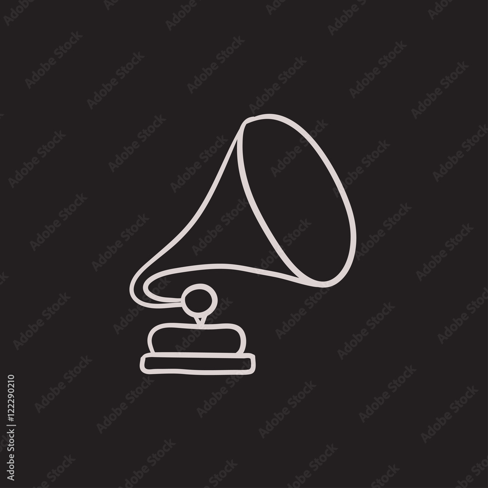 Gramophone sketch icon.