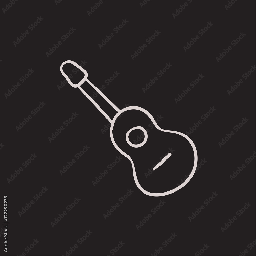 Acoustic guitar sketch icon. Acoustic guitar sketch icon.