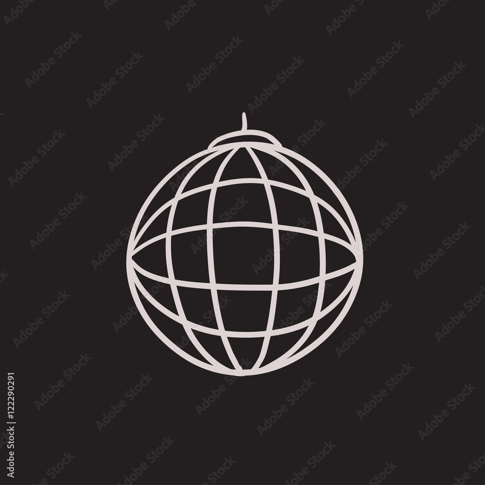 Disco ball sketch icon. Disco ball sketch icon.