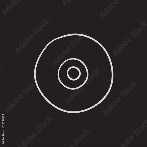 Reel tape deck player recorder sketch icon.
