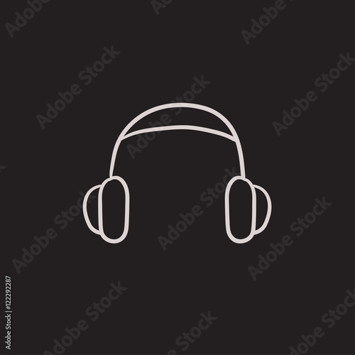 Headphone sketch icon.