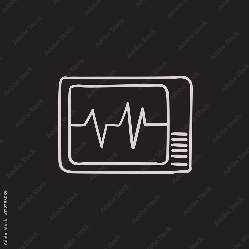 Heart monitor sketch icon. Heart monitor sketch icon.