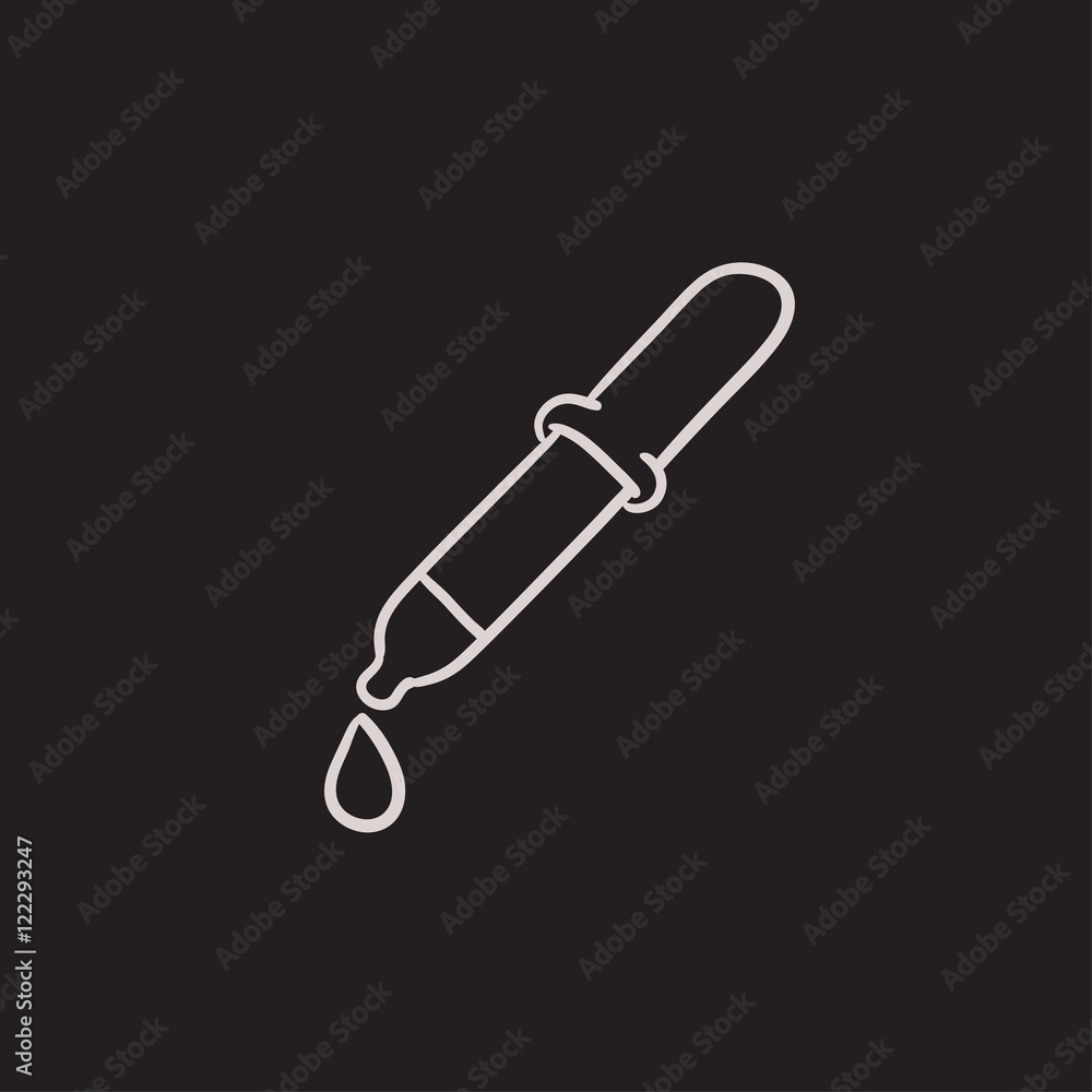 Pipette sketch icon. Pipette sketch icon.