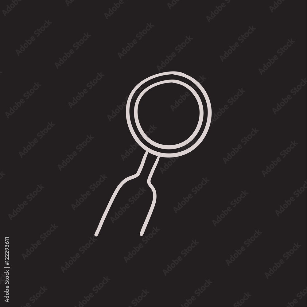 Dental mirror sketch icon. Dental mirror sketch icon.