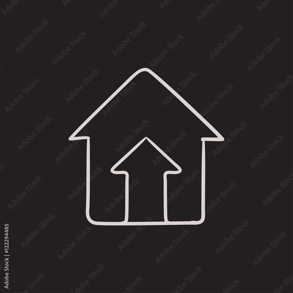 Growth of real estate market sketch icon. Growth of real estate market sketch icon.