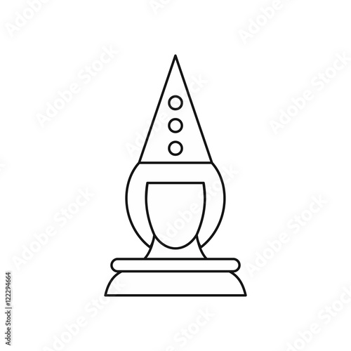 Pierrot clown icon in outline style isolated on white background vector illustration