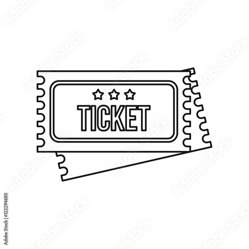 Vintage circus tickets icon in outline style isolated on white background vector illustration