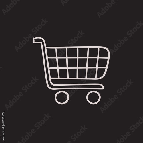 Shopping cart sketch icon.