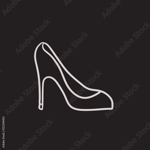 Heel shoe sketch icon.