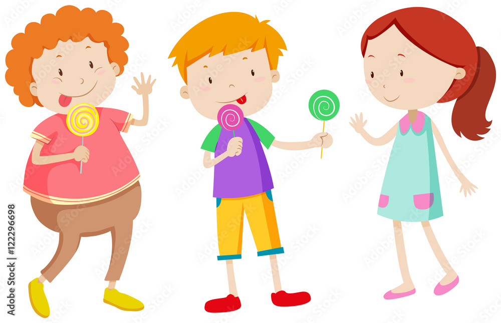 Little kids eating lollipops Little kids eating lollipops