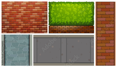 Brick walls and green bush