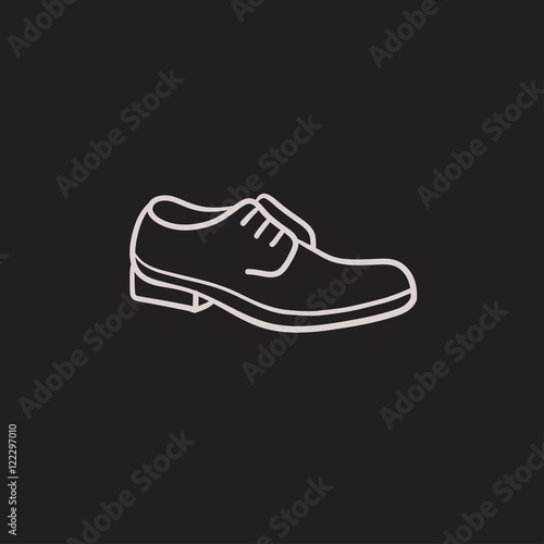 Shoe with shoelaces sketch icon.
