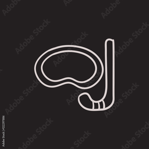 Mask and snorkel sketch icon.