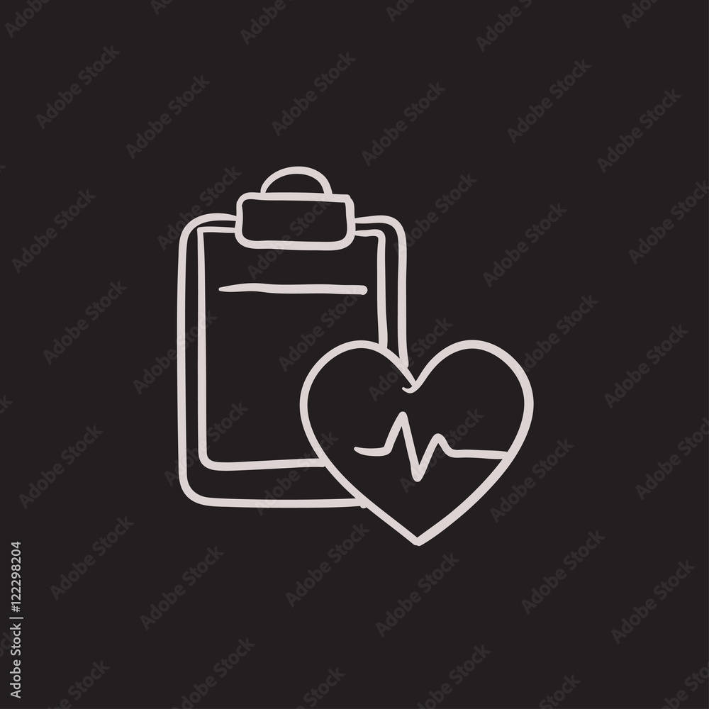 Heartbeat record sketch icon. Heartbeat record sketch icon.