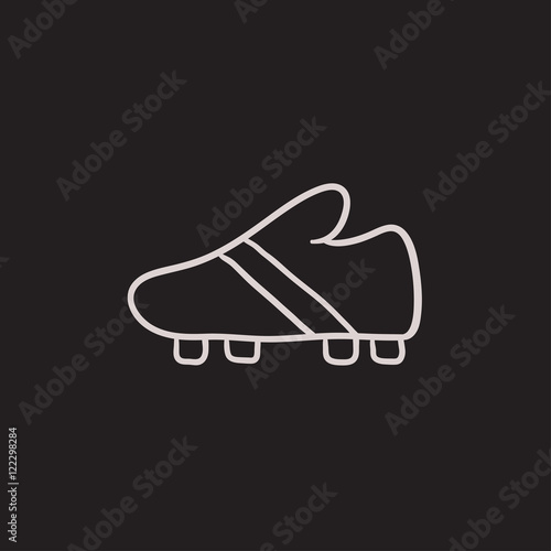 Football boot sketch icon.