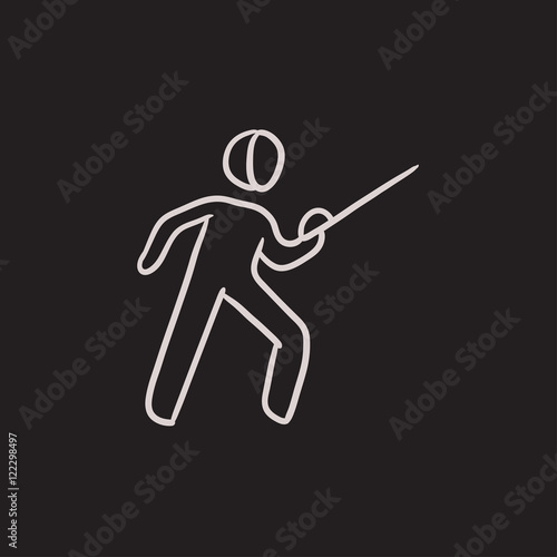 Fencing sketch icon.