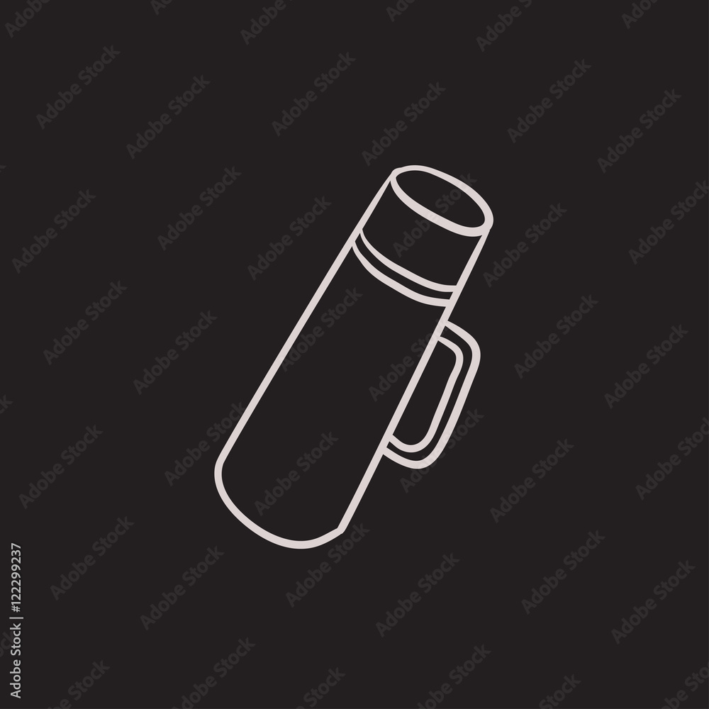 Thermos sketch icon. Thermos sketch icon.