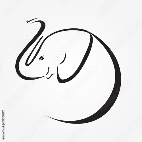 Baby elephant icon vector. Hand drawing sketch simple elegant graphic design element.