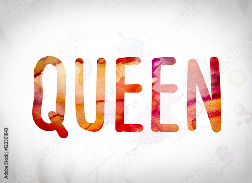 Queen Concept Watercolor Word Art
