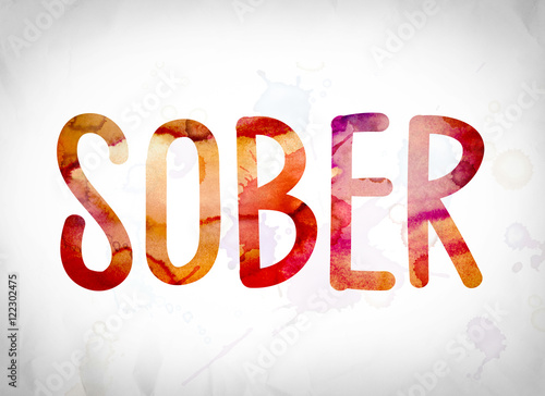 Canvastavla Sober Concept Watercolor Word Art